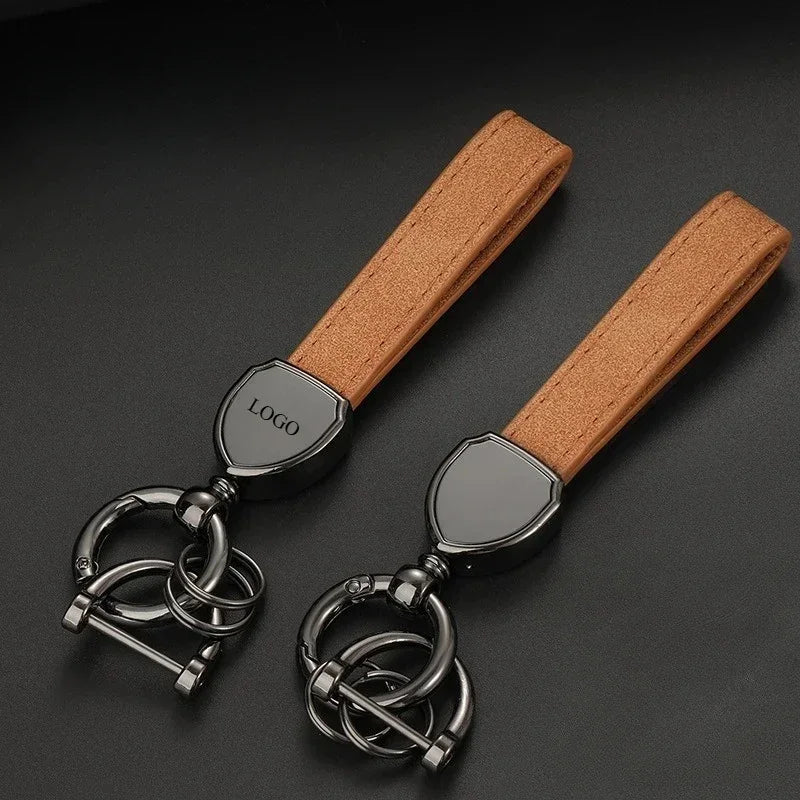 Laser Engrave Name Number Key Chain Custom Car LOGO Nubuck Leathe Metal Keychain Men's Women's Vintage Personalize Keyring