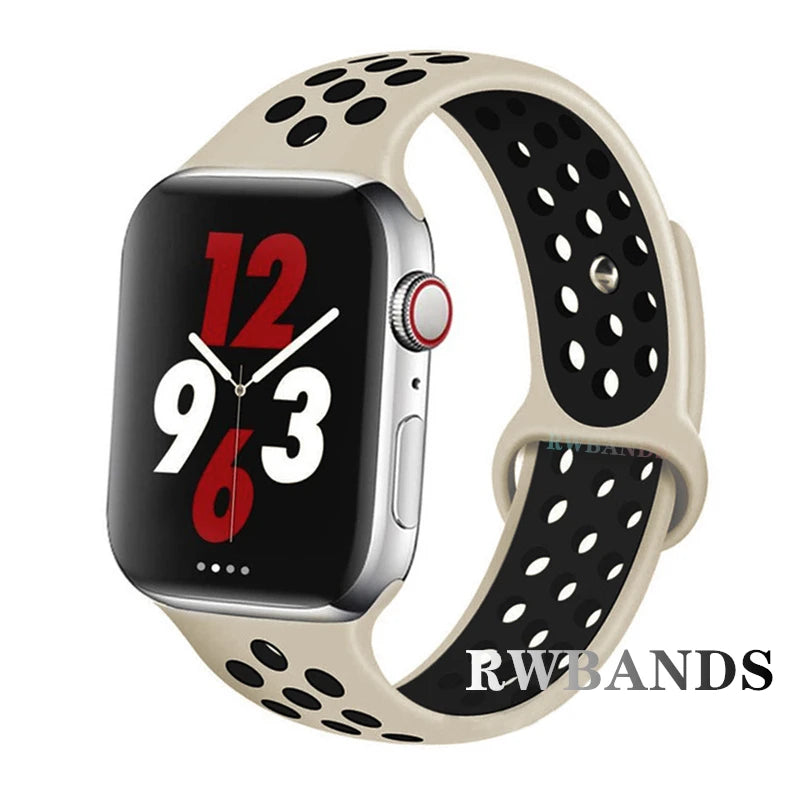 Sport Strap for Apple Watch Band 46mm 44mm 40mm 42-38-41mm 45mm Breathable Bracelet iWatch Series 10 9 8 7 6 SE 5 3 Ultra 2 49mm