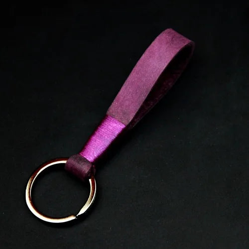 Vintage Custom Name Cowhide Genuine Leather Keychain Gift Laser Personalize Logo Car Key Chain Ring Men's Women's Keyring Strap