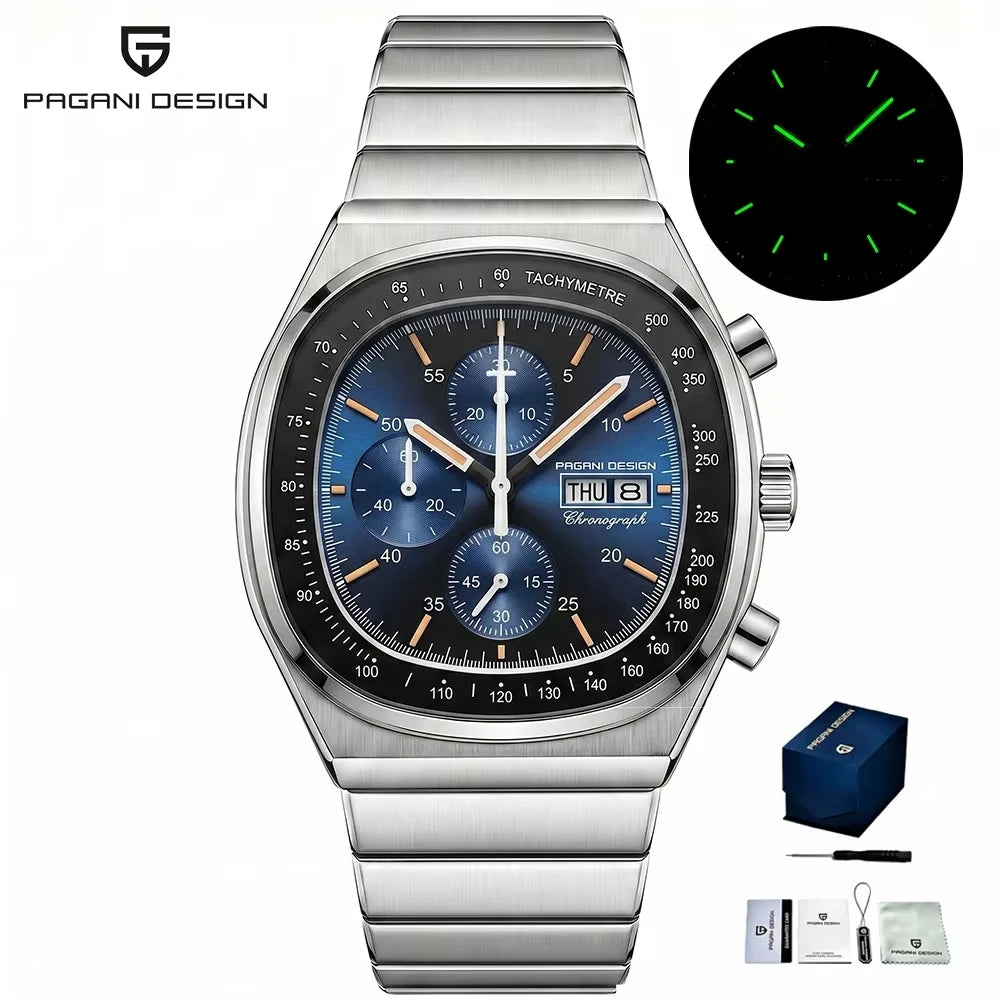 PAGANI DESIGN PD1819 Square Chronograph Watch For Men Japan Miyota OS000 Movement Sapphire Glass Waterproof Sport Wristwatch