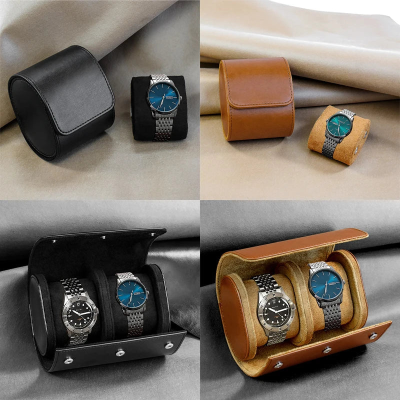 Watch Roll Travel Case - 3 Watch Storage and Organizer-Secure Storage with Innovative Removable Pillows & Solid Watch Organizer
