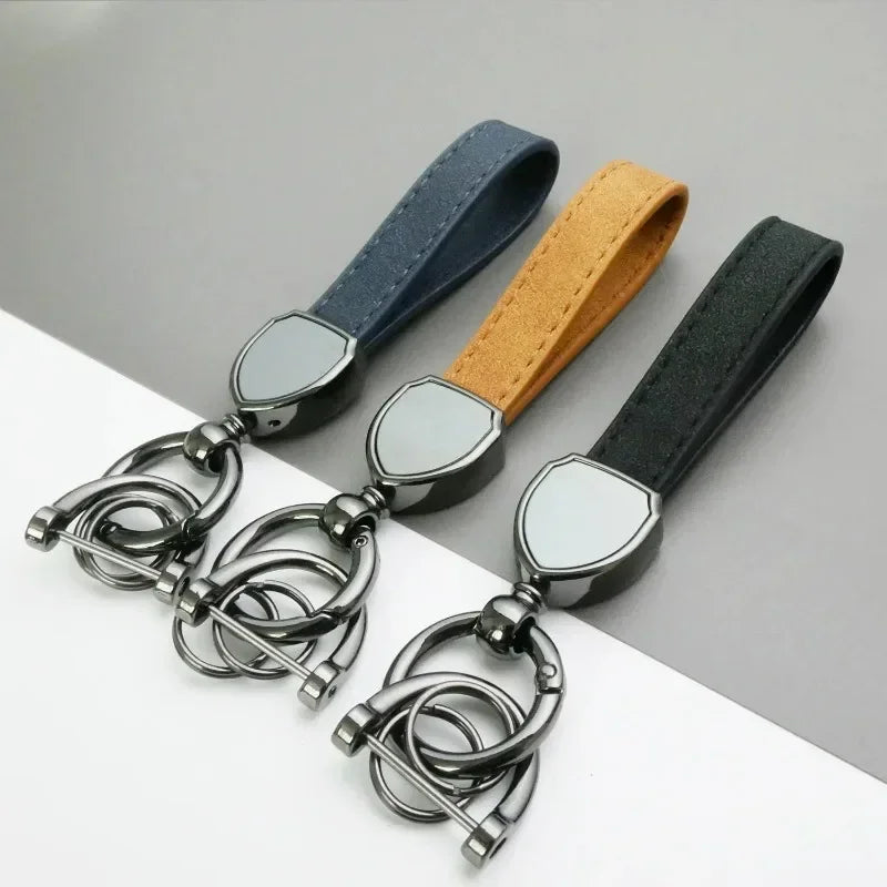 Laser Engrave Name Number Key Chain Custom Car LOGO Nubuck Leathe Metal Keychain Men's Women's Vintage Personalize Keyring