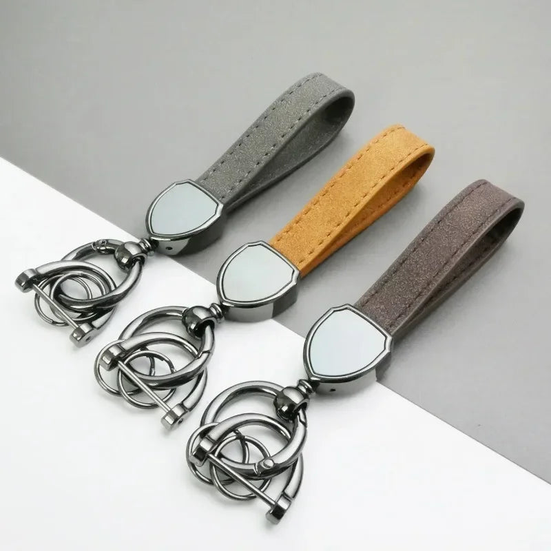 Laser Engrave Name Number Key Chain Custom Car LOGO Nubuck Leathe Metal Keychain Men's Women's Vintage Personalize Keyring