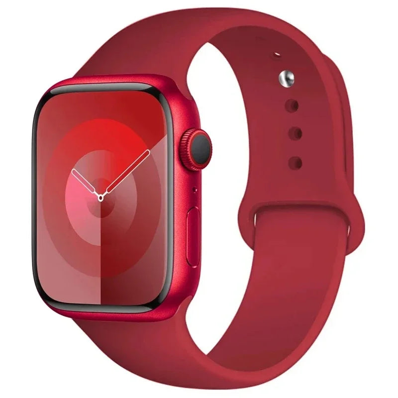 Silicone Band For Apple Watch straps 49mm 40mm 44 mm 45mm 46mm 42mm 41mm 38mm sports bracelet iWatch series 10 9 8 3 SE ultra 2