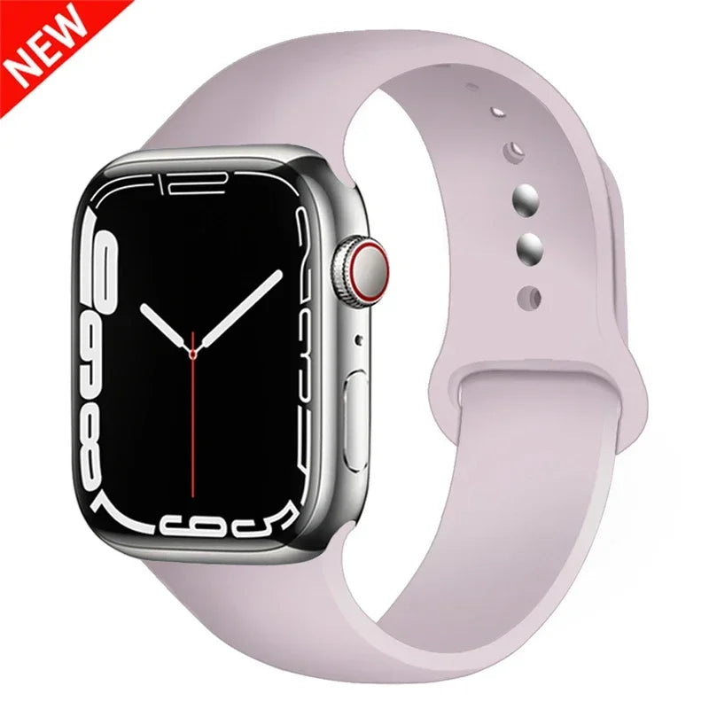 Silicone Band For Apple Watch straps 49mm 40mm 44 mm 45mm 46mm 42mm 41mm 38mm sports bracelet iWatch series 10 9 8 3 SE ultra 2