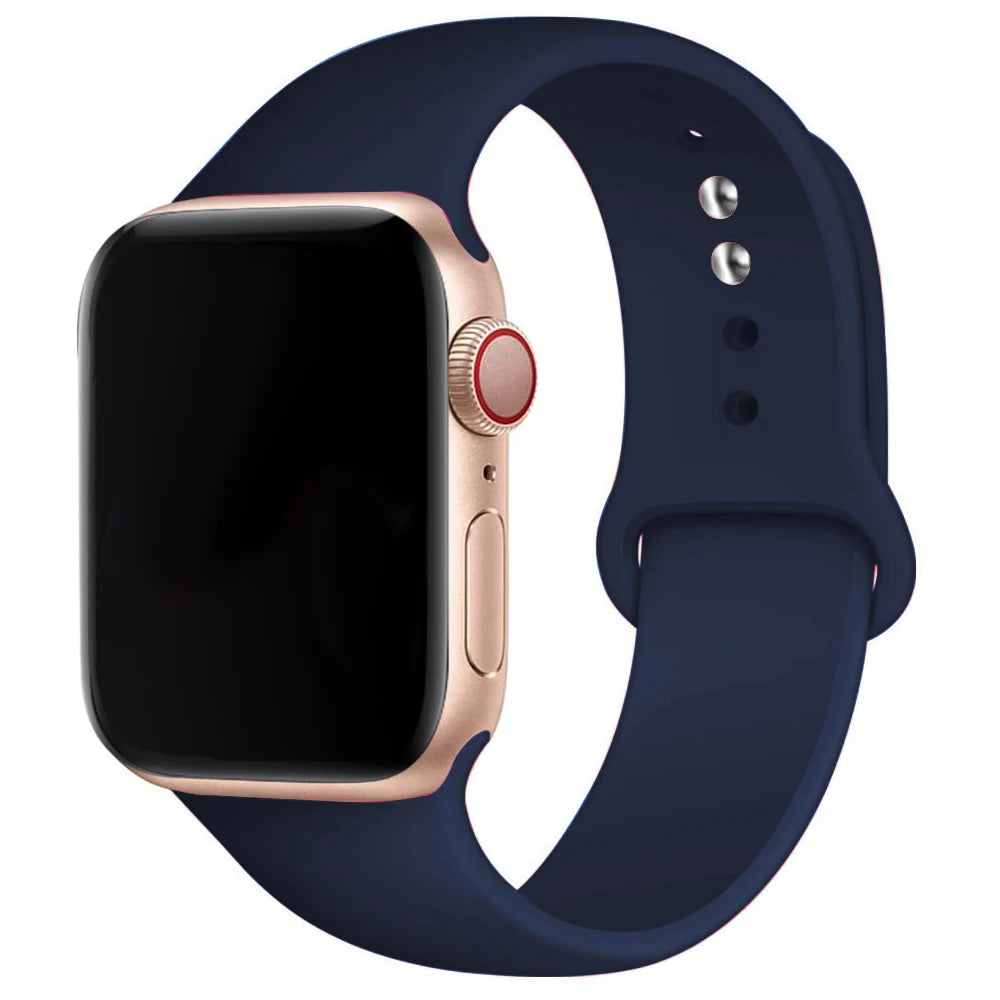 Silicone Band For Apple Watch straps 49mm 40mm 44 mm 45mm 46mm 42mm 41mm 38mm sports bracelet iWatch series 10 9 8 3 SE ultra 2