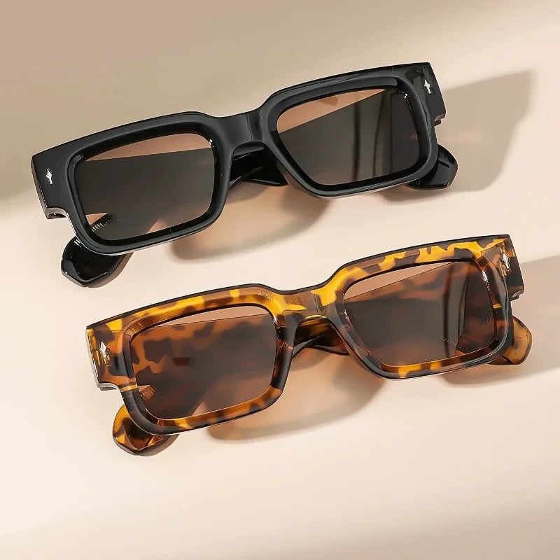 Unisex Retro Square Sunglasses Classic UV Protection Plastic Frame Shades Eyewear Outdoor Travel Driving Sun Glasses UV400