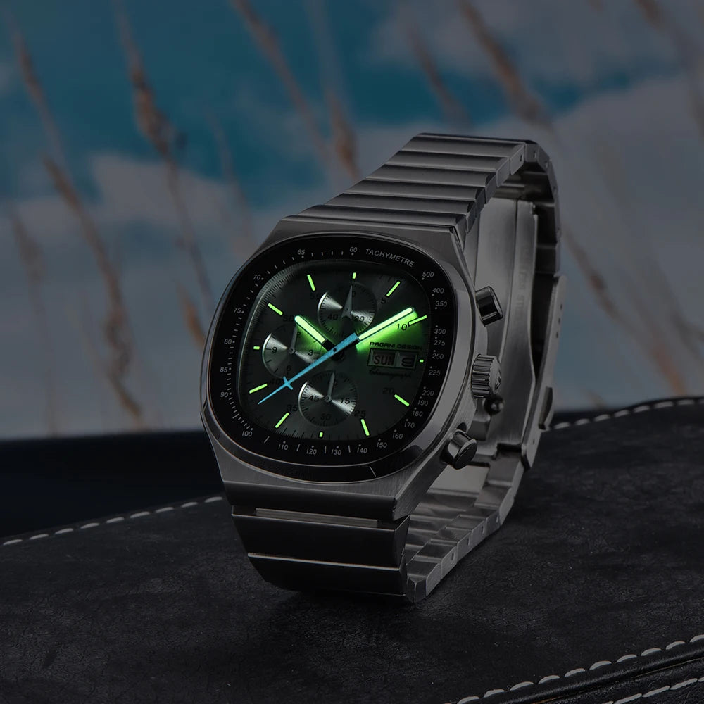 PAGANI DESIGN PD1819 Square Chronograph Watch For Men Japan Miyota OS000 Movement Sapphire Glass Waterproof Sport Wristwatch