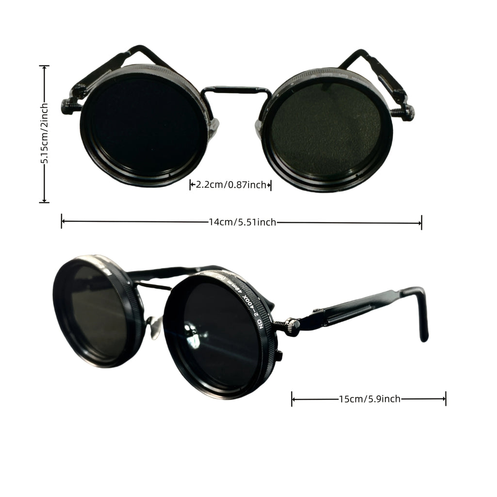 Men's Retro Steampunk Rotating Fashion Glasses - Adjustable Brightness Suitable for Party and Casual Wearing - Bohemian Style Gl