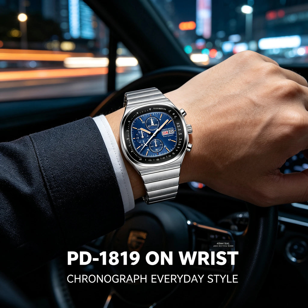 PAGANI DESIGN PD1819 Square Chronograph Watch For Men Japan Miyota OS000 Movement Sapphire Glass Waterproof Sport Wristwatch