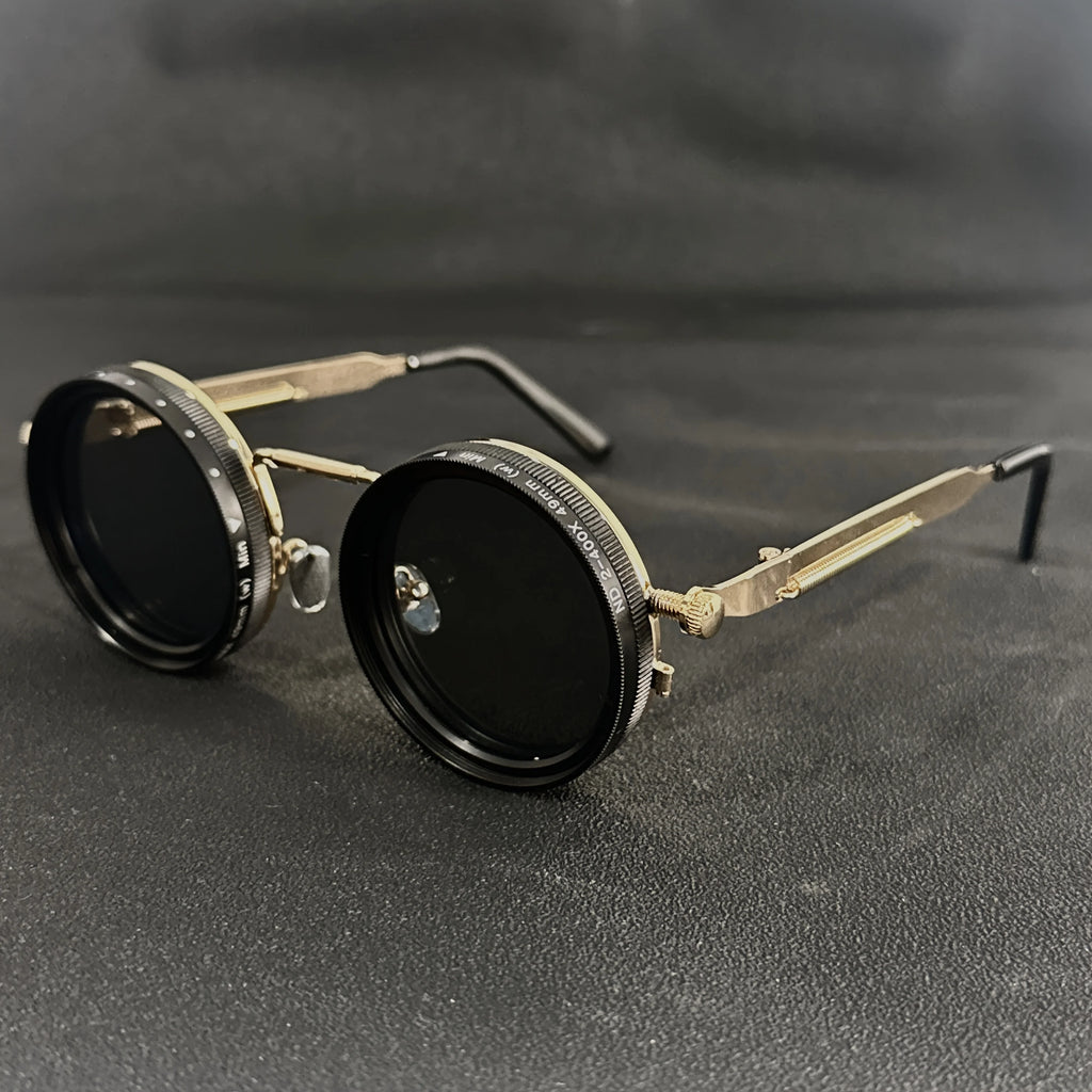 Men's Retro Steampunk Rotating Fashion Glasses - Adjustable Brightness Suitable for Party and Casual Wearing - Bohemian Style Gl