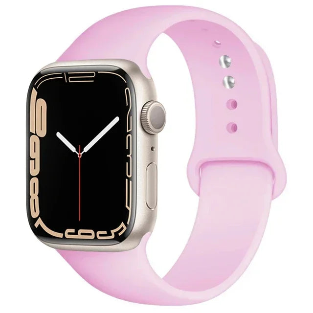Silicone Band For Apple Watch straps 49mm 40mm 44 mm 45mm 46mm 42mm 41mm 38mm sports bracelet iWatch series 10 9 8 3 SE ultra 2