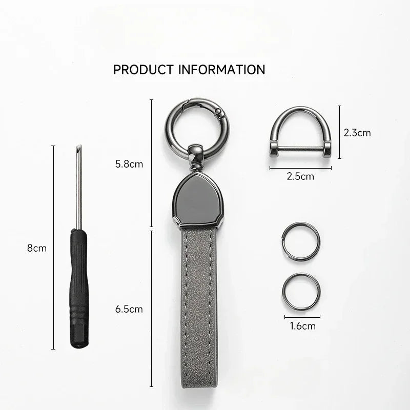 Laser Engrave Name Number Key Chain Custom Car LOGO Nubuck Leathe Metal Keychain Men's Women's Vintage Personalize Keyring