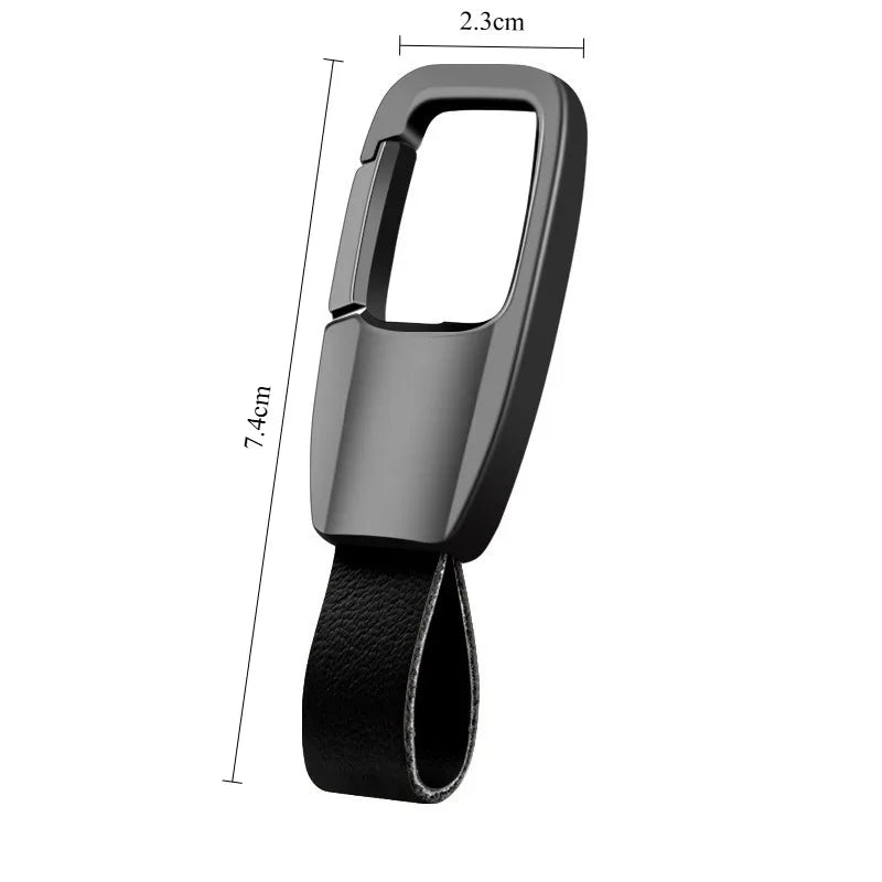 Custom LOGO Genuine Leather Keychain Blank Laser Engrave Car Keyring Men's High-end Cowhide Personalized Key Chains Ring
